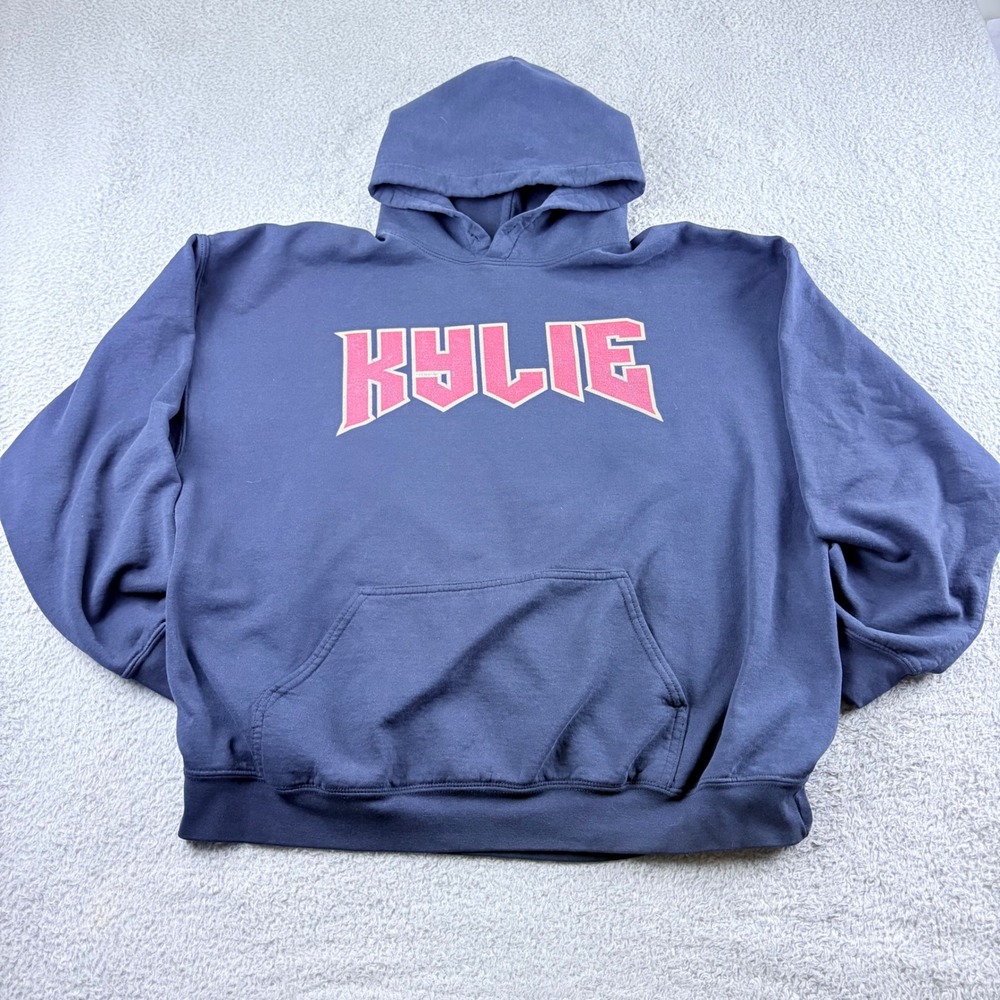 Kylie Jenner Hoodie Womens XL Black Pink Graphic Oversized Sweatshirt Streetwear